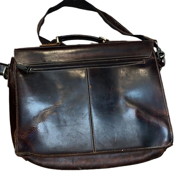 Kattee Brown Leather Briefcase - Picture 4 of 9